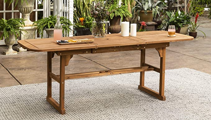 Maui Modern Wooden Extendable Dining Table