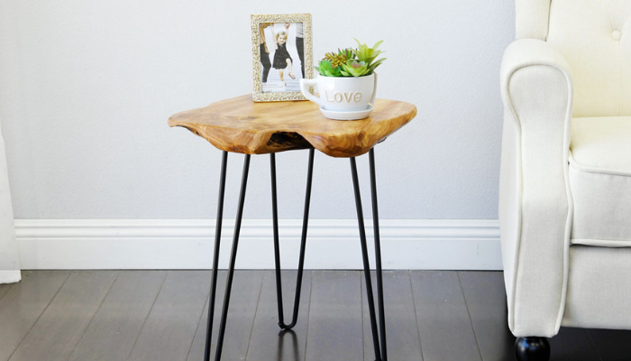 Natural Edge End Wood Table