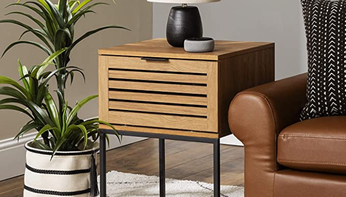 Jackson Modern Wood Side Table With Storage