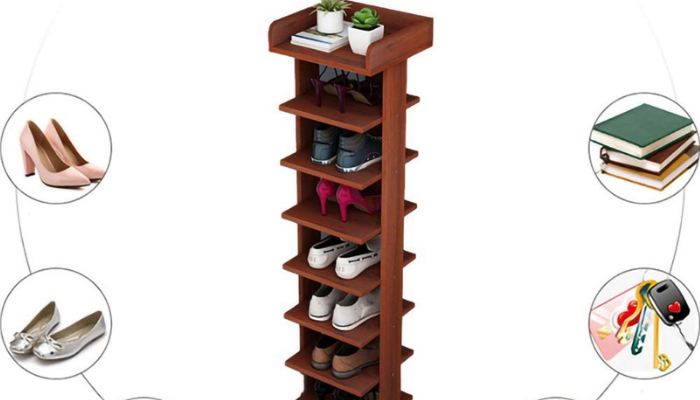 Space Saving Wooden Shoes Rack