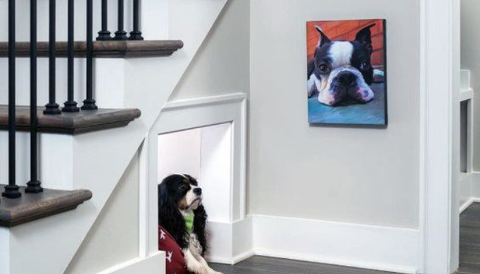 Pet House under Indoor Stair / Ideas For Storage under Indoor Stair