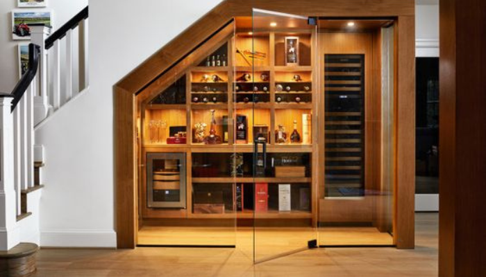 Wine storage Ideas under Indoor Stair /  Ideas For Storage under Indoor Stair