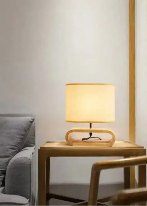 decor with Drum Shade Wooden Table Lamp / how to decor a table with a wooden table lamp ?