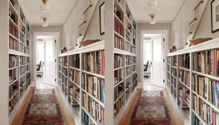 decor with A Bookcase / how to decor your house entryway with storage ?