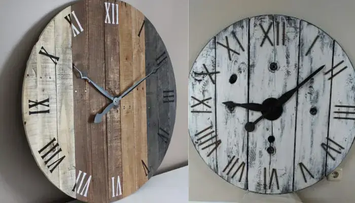 decor with wooden Rustic Wall Clock / how to decor A home wall with DIY wood clocks ?