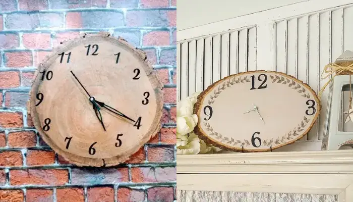 decor with Natural Wood Slice Clock / how to decor A home wall with DIY wood clocks ?