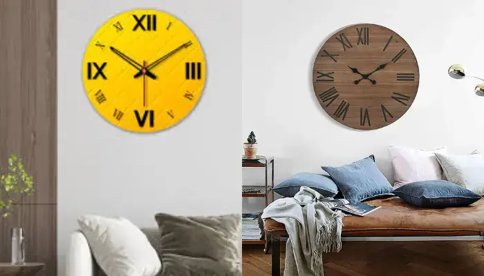decor with Roman Numeral Clock /  how to decor A home wall with DIY wood clocks ?