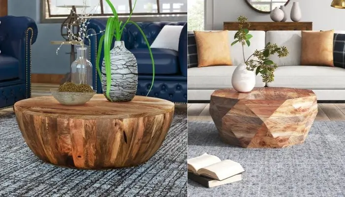 8. decor with Wood Coffee Table / how to decor living room with a woodsy look ?