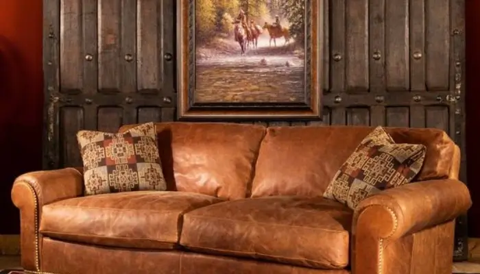 11. decor with Leather Sofa / how to decor living room with a woodsy look ?