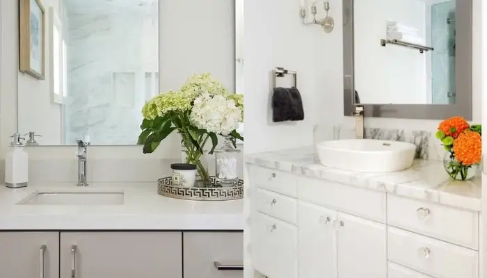 1. decor with fresh flowers / how to decorate your bathroom Countertop?