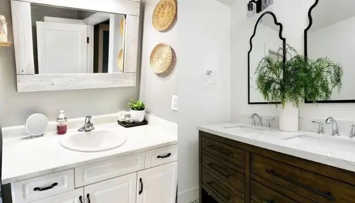 2. decor with natural greenery / how to decorate your bathroom Countertop?