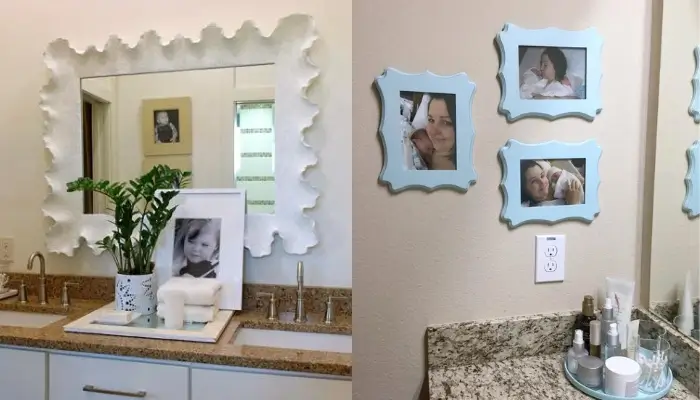 10. decor with family photo / how to decorate your bathroom Countertop?