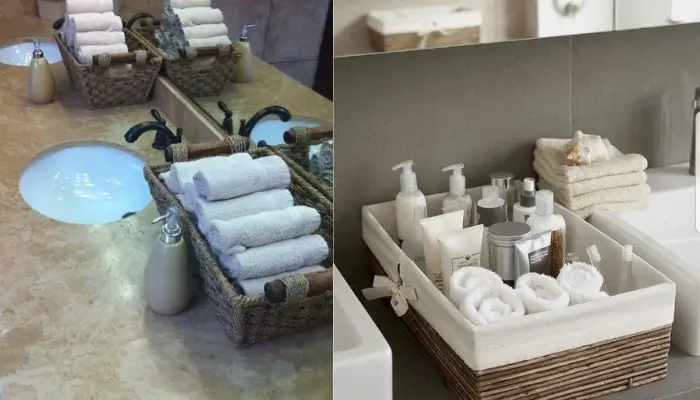 11. decor with beautiful towels / how to decorate your bathroom Countertop?