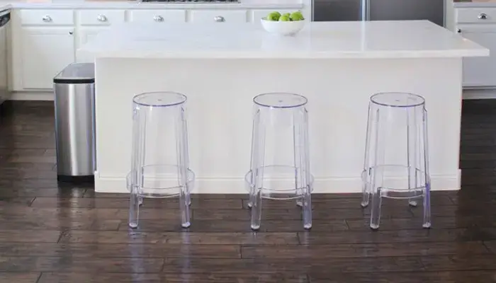 9. decor with Clear bar stools / how to decor a kitchen with bar stools?