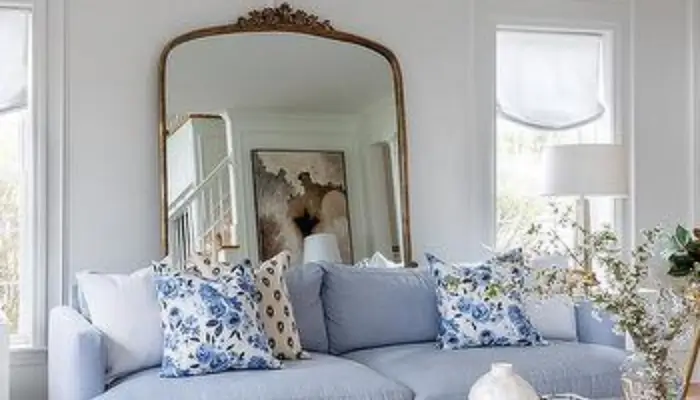 4. decor with mirror / How to Decorate a wall above the Sofa?