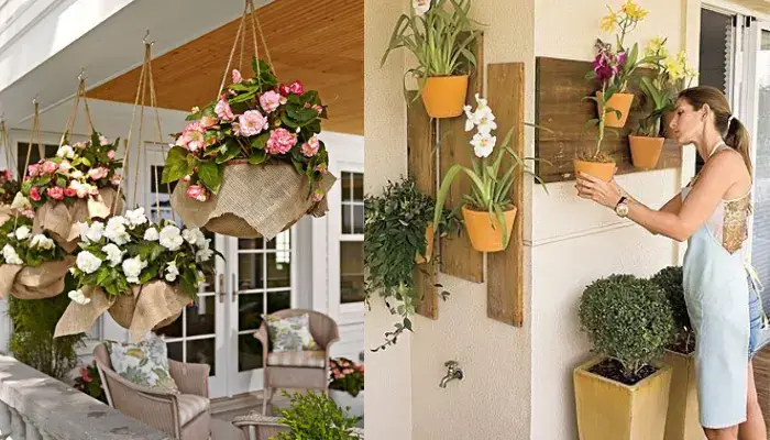 7. decor with Hanging Planter / how to decor Front Porches With Fall Flowers?