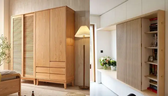 3. Wood Panels on Hide-N-Seek Cabinets / best ideas for modern bedroom cabinets