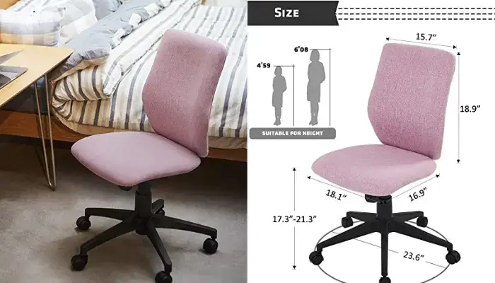 1. pink Arm less Office Chair  / best ideas for Sewing Chairs