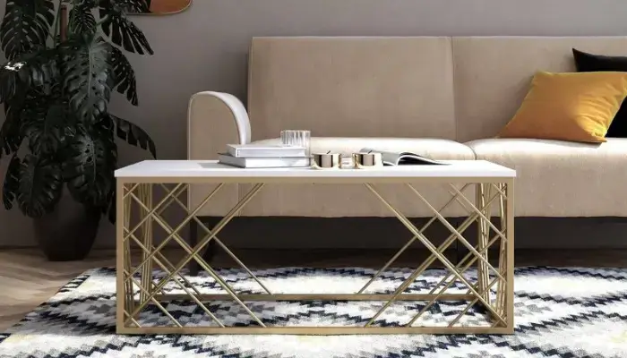 gold base Rectangular Coffee Table / best gold coffee table ideas for decor a living room