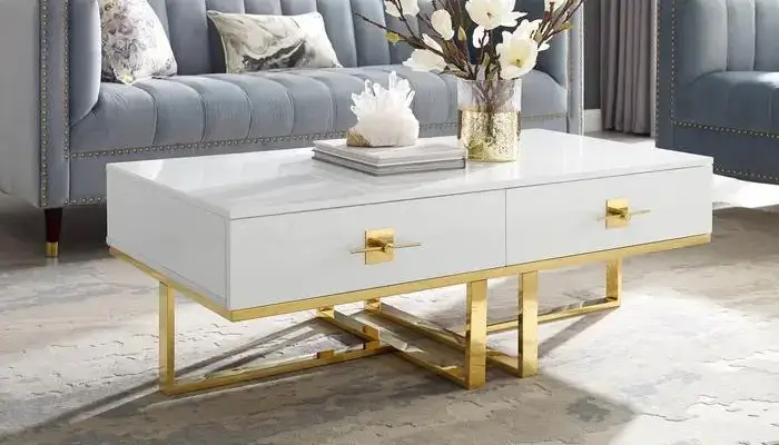 cross legs gold coffee table with storage / best gold coffee table ideas for decor a living room