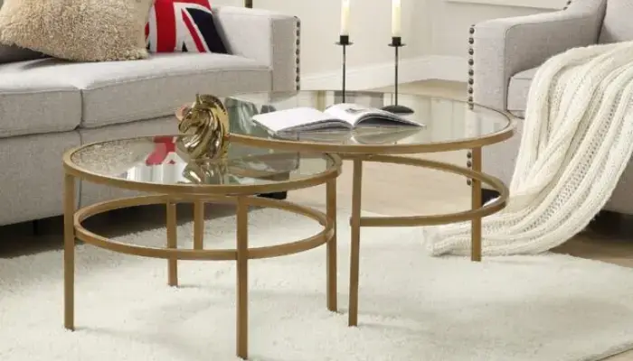 nesting gold coffee table  / best gold coffee table ideas for decor a living room
