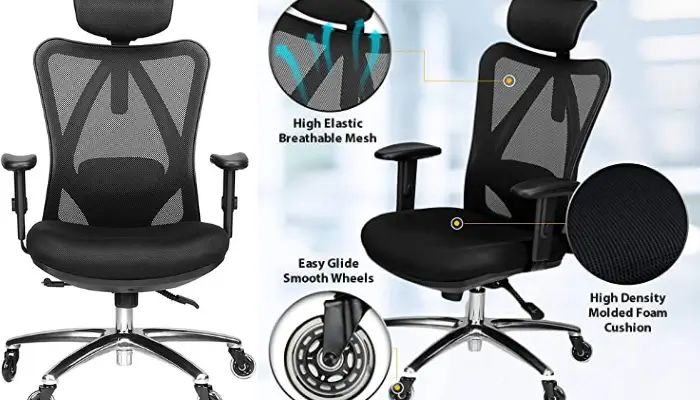 6. Reclines Ergonomic Office Chair / best office chair designs for tall people