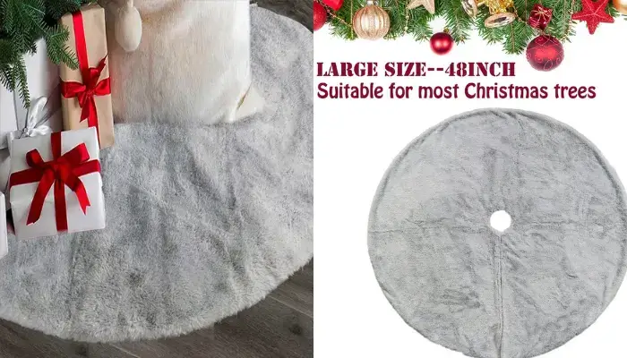 Faux Fur Christmas Tree Skirt / best christmas tree skirts