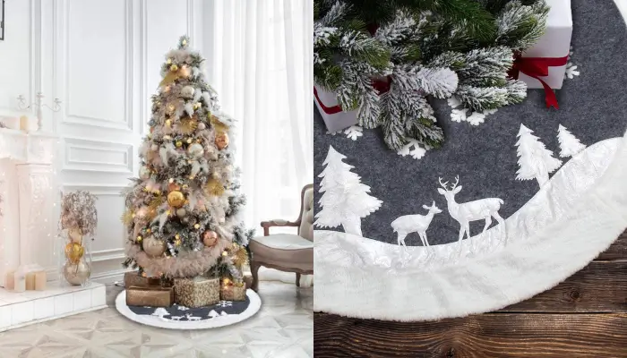 vintage Rustic White christmas Tree Skirt / best christmas tree skirts