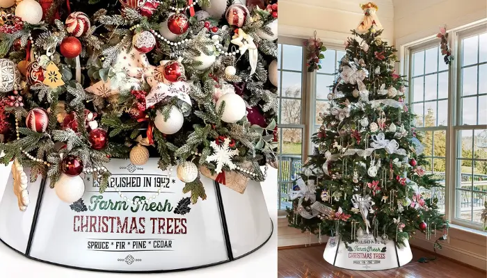 metal Farmhouse Christmas Tree skirt / best christmas tree skirts