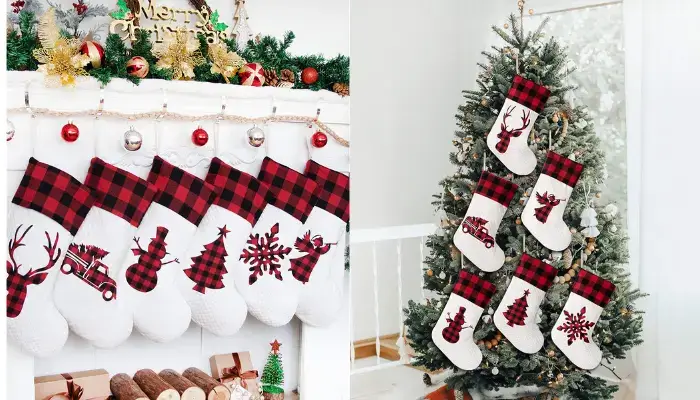 Buffalo Red Plaid/Rustic/Farmhouse/Country Cotton christmas Stocking / Best Christmas stockings