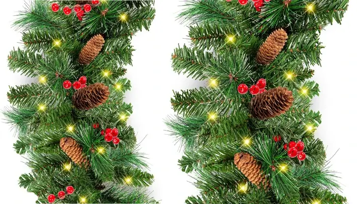 Cordless Artificial Christmas Garland / best Christmas Garland