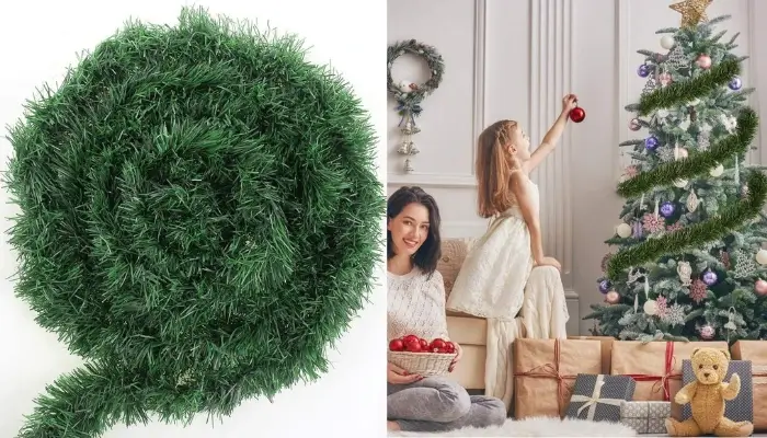 Green Tinsel Artificial Christmas Garland / best Christmas Garland 