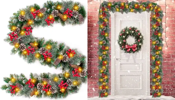 Big Pine cone Prelit Artificial Christmas / best Christmas Garland