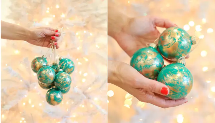 Gold Marble Christmas Ornaments / Best DIY Christmas Ornaments