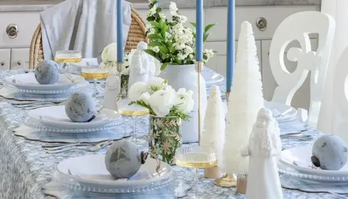 White dreamy palette decoration / How can I decorate my Christmas table?