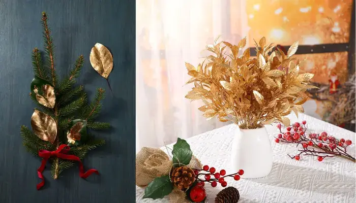 Gold Leafs table decoration / How can I decorate my Christmas table?