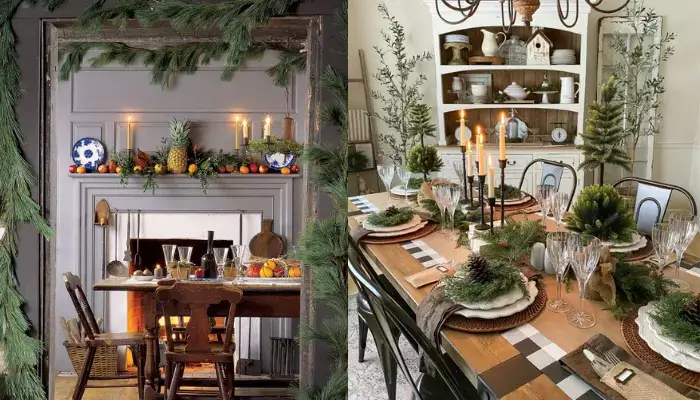 Inviting Dining Room table decoration / best Christmas Table Decorating