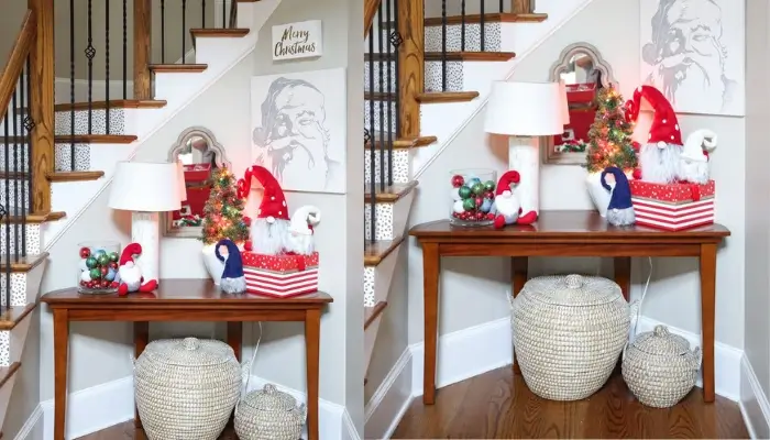 cozy Christmas Console Table Decoration / best ideas for decorate a console table