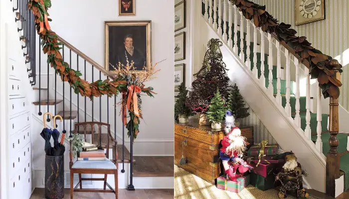 decoration with Stately Magnolia / How to decorate stair banister for Christmas?