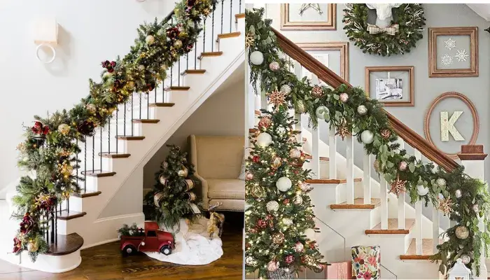 decoration with Traditional Glamour / How to decorate stair banister for Christmas?