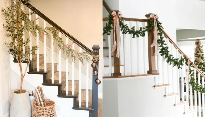 decoration with Olive Branch / 11 best ideas for decorate a stair banister  