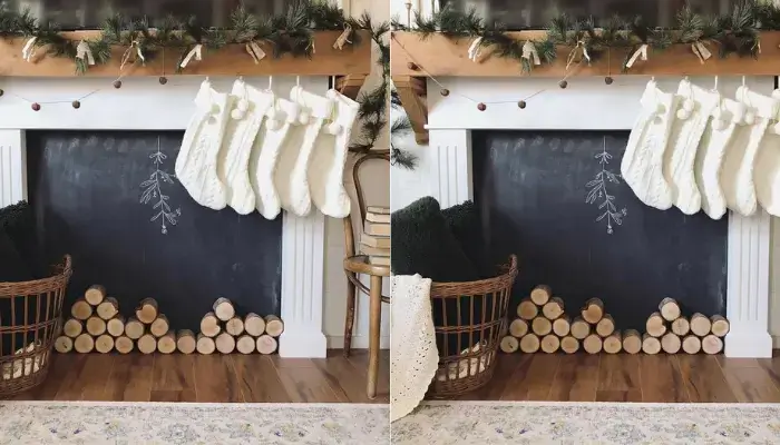 decorate a Faux Fireplace / how to make rustic christmas decorations?