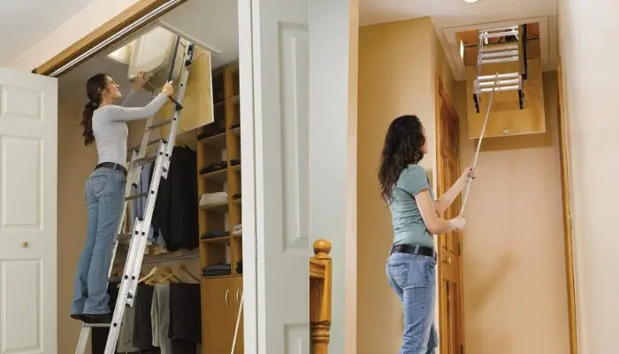Werner Ladder Aluminum Attic / best loft ladders for small spaces