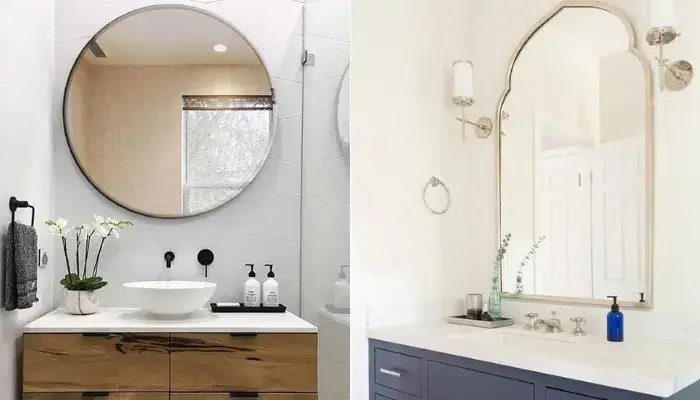 add a decorative mirror / how to decorate a bathroom vanity
