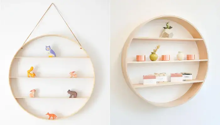 circle wood shelf / how to make DIY shelves at home?