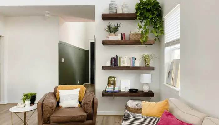 flooring shelves for living room / how to make DIY shelves at home?