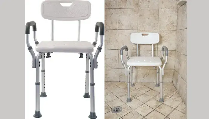 Shower and Bath Bench with Arms and Back / Best Shower Chairs for Handicapped and Elderly Individuals