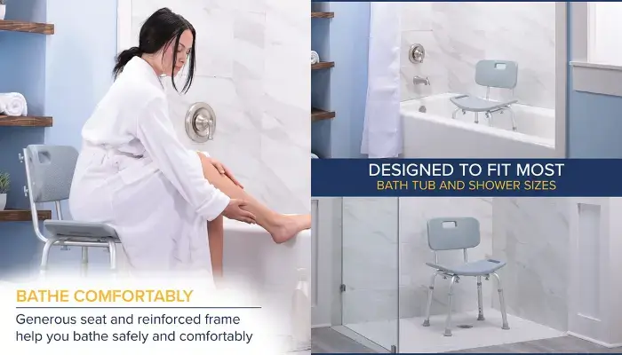 Gray bathroom shower chair / Best Shower Chairs for Handicapped and Elderly Individuals