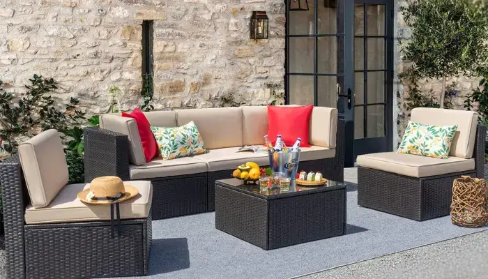 6 Pieces Outdoor Sectional Rattan Sofa / best outdoor rattan sofas