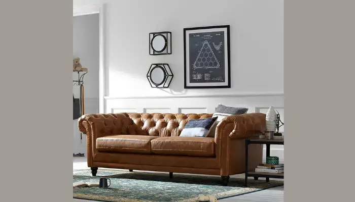 Bradbury Chesterfield Tufted Leather Sofa /  best Chesterfield sofas